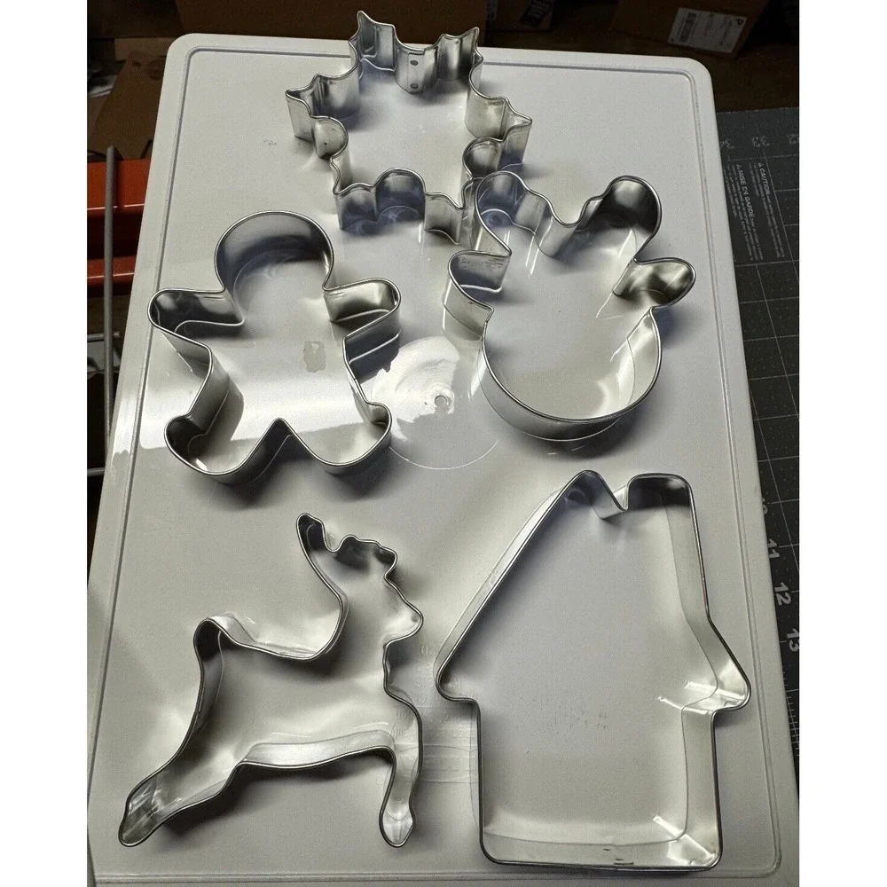 New Christmas Cookie Cutter Set - 5 Piece Holiday Cookies Molds Stainless Steel